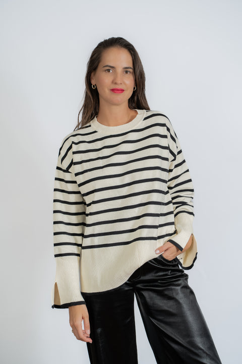 CHALECO LINEAL BLANCO NEGRO