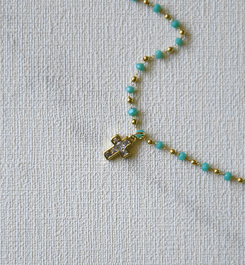 Collar Cruz Pavé Cadena Celeste