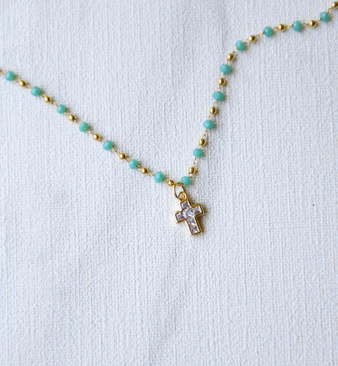 Collar Cruz Pavé Cadena Celeste