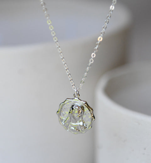 Collar Medalla Virgen Plata