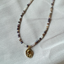Collar Virgen Nacar Mostacillas Gris