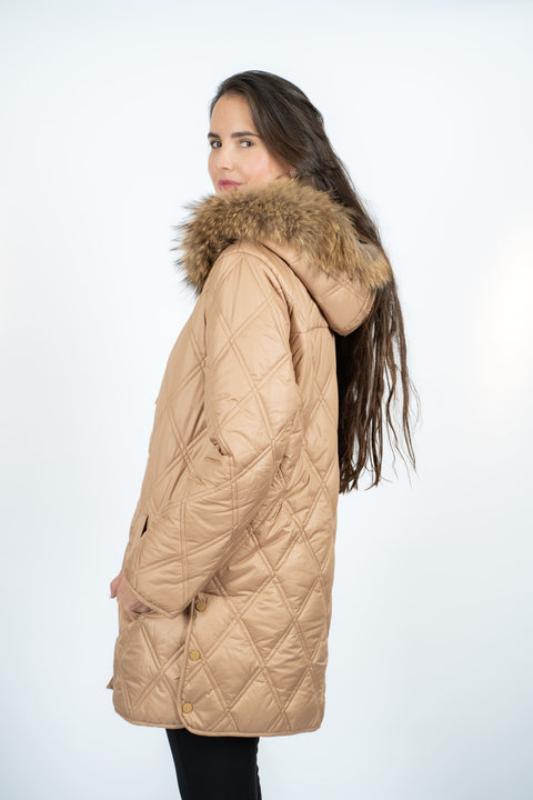 PARKA GORRO BEIGE