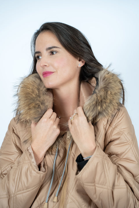 PARKA GORRO BEIGE