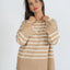 CHALECO LINEAL BEIGE BLANCO
